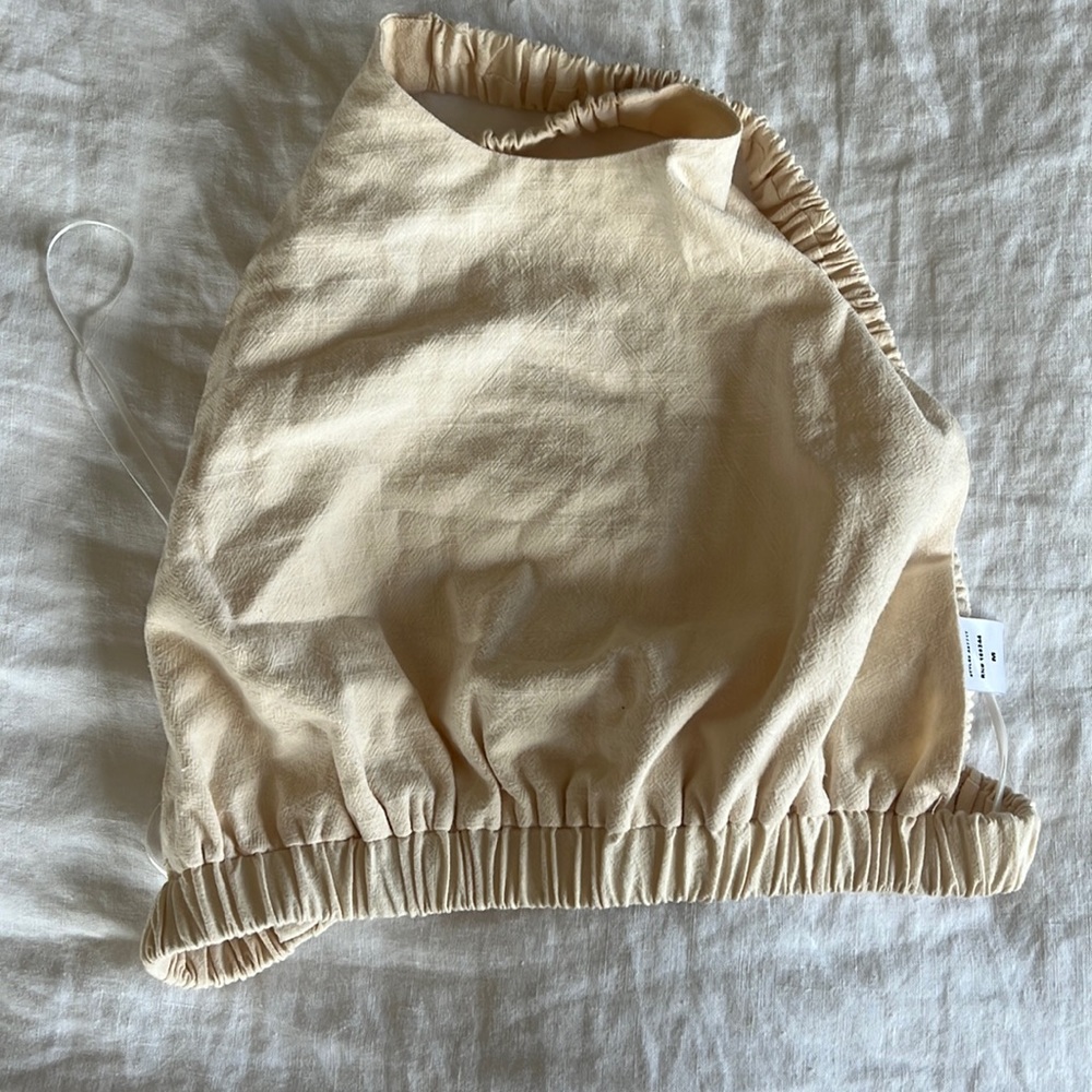 Off white cross open back top